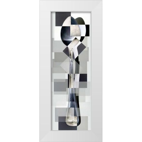 Spoon White Modern Wood Framed Art Print by Ventosa, Pep
