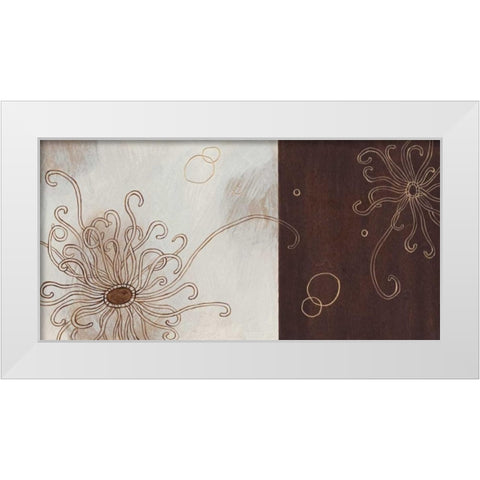 Balancing Blossoms II White Modern Wood Framed Art Print by Wood, Arleigh