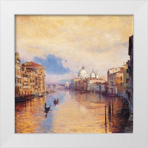 The Grand Canal White Modern Wood Framed Art Print by Walters, Curt