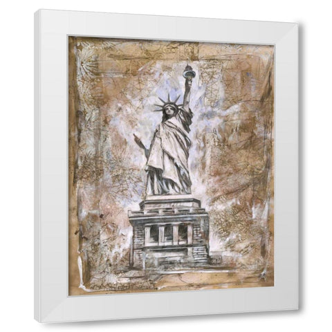 Liberty White Modern Wood Framed Art Print by WIley, Marta G.