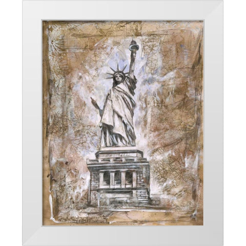 Liberty White Modern Wood Framed Art Print by WIley, Marta G.