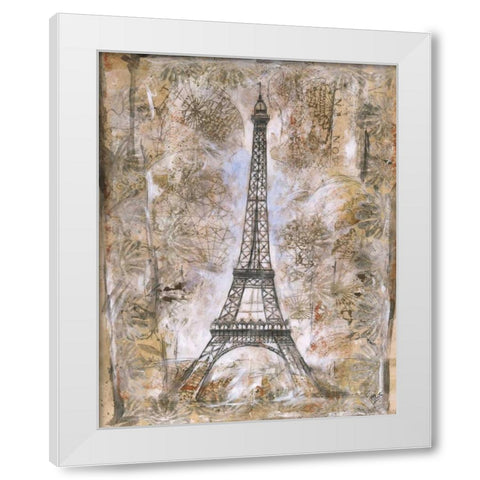 Eiffel Tower White Modern Wood Framed Art Print by Wiley, Marta G.
