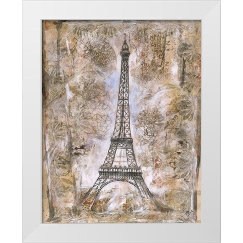 Eiffel Tower White Modern Wood Framed Art Print by Wiley, Marta G.