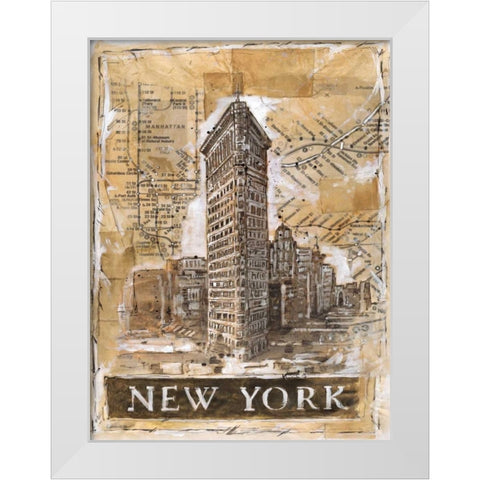 New York White Modern Wood Framed Art Print by Wiley, Marta G.