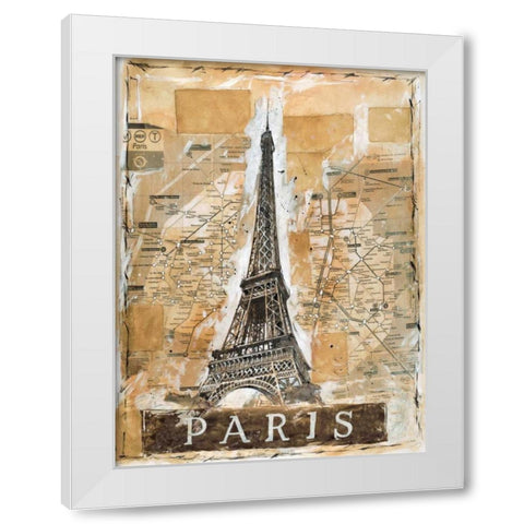 Paris White Modern Wood Framed Art Print by Wiley, Marta G.