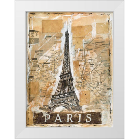 Paris White Modern Wood Framed Art Print by Wiley, Marta G.