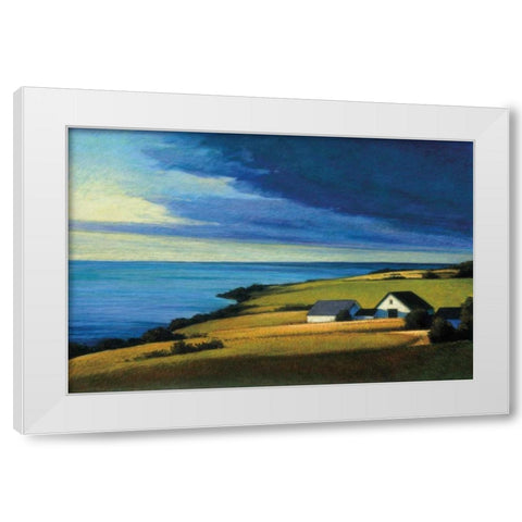Passing Storm Prince Edward Island White Modern Wood Framed Art Print by Wadlington, Sandy