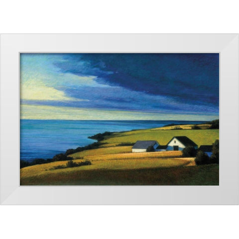 Passing Storm Prince Edward Island White Modern Wood Framed Art Print by Wadlington, Sandy