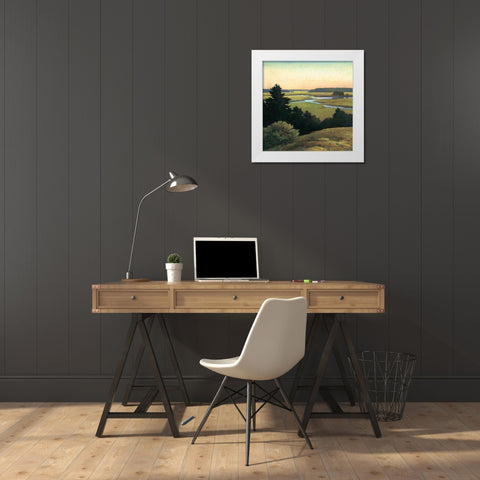 Evening Tide White Modern Wood Framed Art Print by Wadlington, Sandy