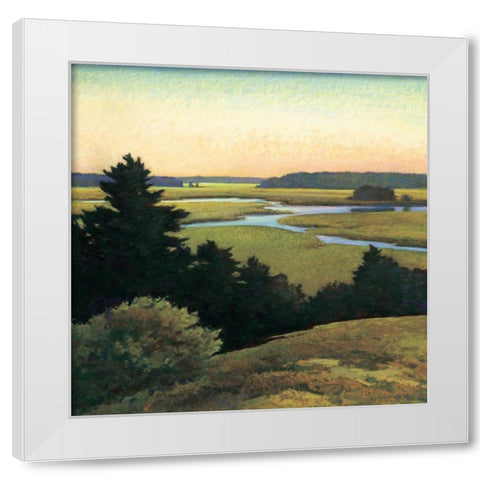 Evening Tide White Modern Wood Framed Art Print by Wadlington, Sandy