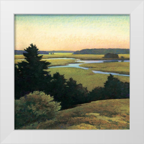 Evening Tide White Modern Wood Framed Art Print by Wadlington, Sandy