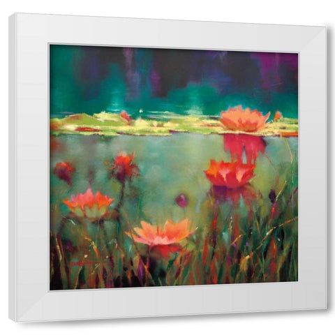 Nightfall White Modern Wood Framed Art Print by Young, Donna