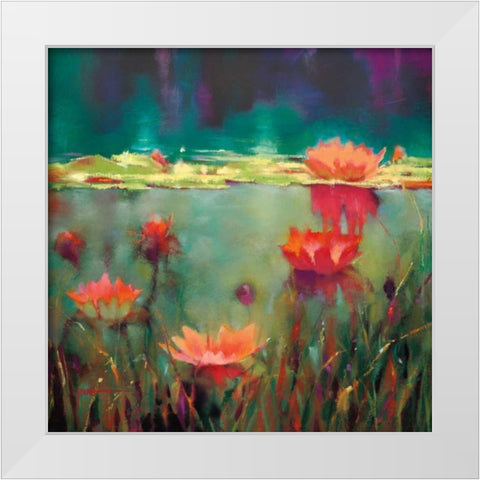 Nightfall White Modern Wood Framed Art Print by Young, Donna