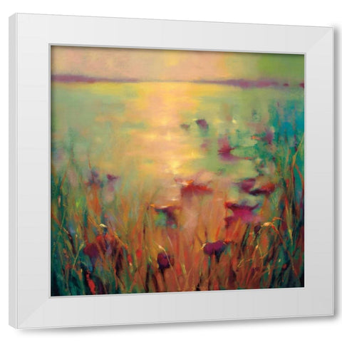Morning White Modern Wood Framed Art Print by Young, Donna