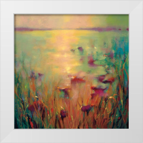 Morning White Modern Wood Framed Art Print by Young, Donna
