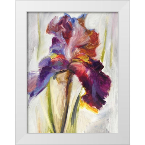 Colors of Iris I White Modern Wood Framed Art Print by Zielinska, Maria
