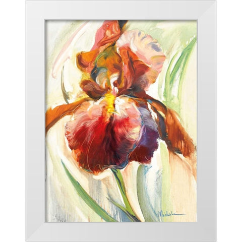 Colors of Iris II White Modern Wood Framed Art Print by Zielinska, Maria