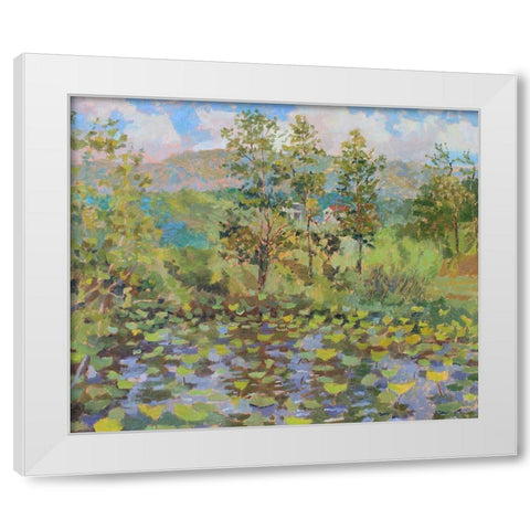 Nimrod Bath County Lily Pad White Modern Wood Framed Art Print by Bality, Andras