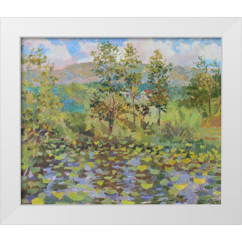 Nimrod Bath County Lily Pad White Modern Wood Framed Art Print by Bality, Andras