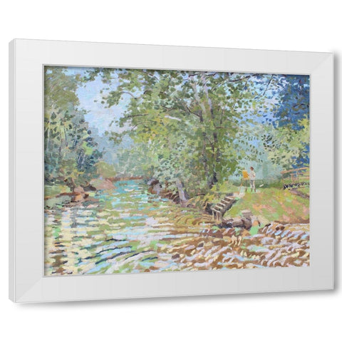Nimrod Plein Air Painter White Modern Wood Framed Art Print by Bajility, Andras