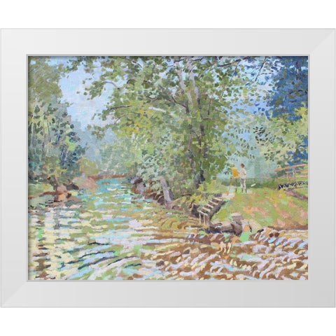 Nimrod Plein Air Painter White Modern Wood Framed Art Print by Bajility, Andras