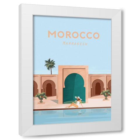 Moroco White Modern Wood Framed Art Print by Artic Frame Studio
