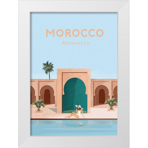Moroco White Modern Wood Framed Art Print by Artic Frame Studio