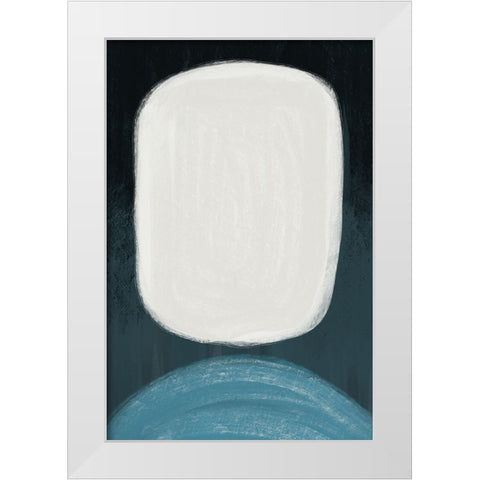 Abstract Blue I  White Modern Wood Framed Art Print by Artic Frame Studio