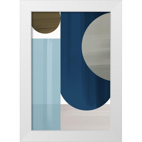 Abstract Blue V White Modern Wood Framed Art Print by Artic Frame Studio