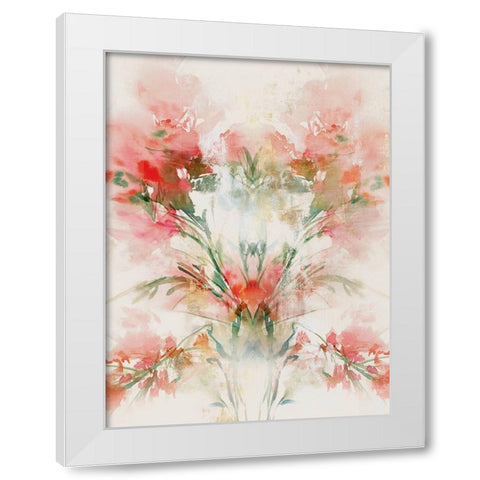 Red Flowers I  White Modern Wood Framed Art Print by Aria K