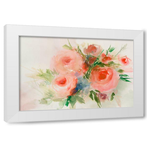 Dreamy Florals I  White Modern Wood Framed Art Print by Aria K