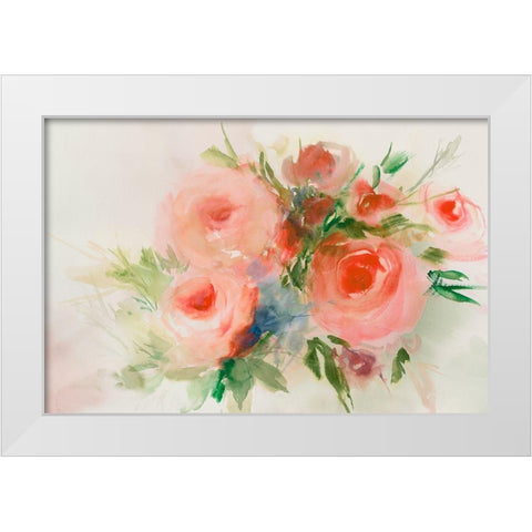 Dreamy Florals I  White Modern Wood Framed Art Print by Aria K