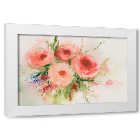 Dreamy Florals II White Modern Wood Framed Art Print by Aria K