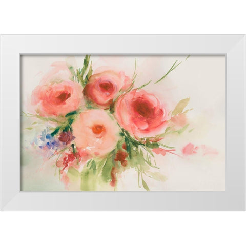 Dreamy Florals II White Modern Wood Framed Art Print by Aria K