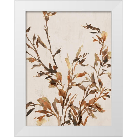 Golden Frond I  White Modern Wood Framed Art Print by Aria K