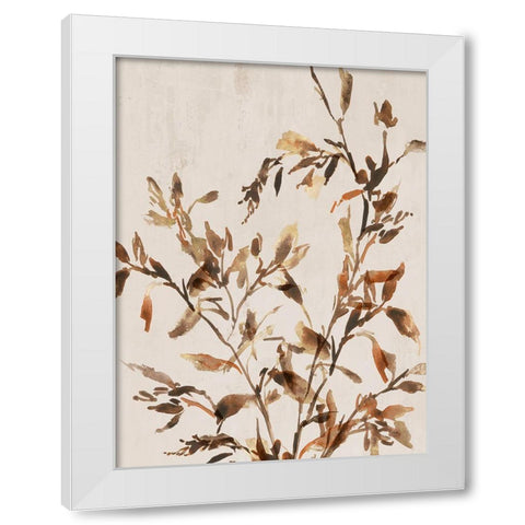 Golden Frond II  White Modern Wood Framed Art Print by Aria K