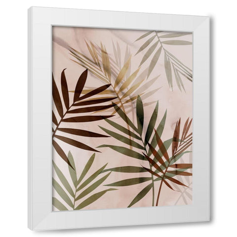 Subdued Leaves I  White Modern Wood Framed Art Print by Aria K