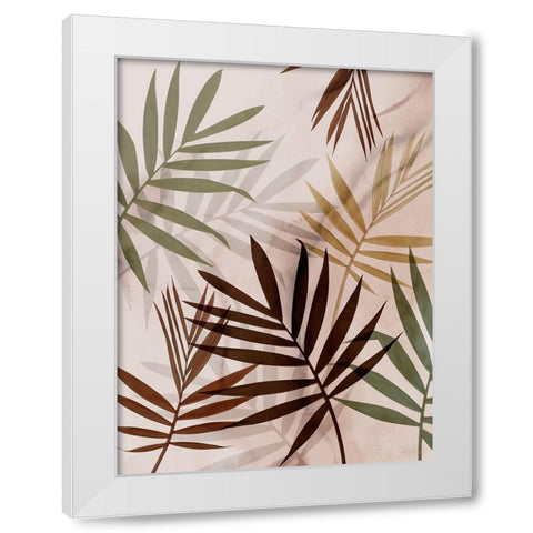 Subdued Leaves II  White Modern Wood Framed Art Print by Aria K