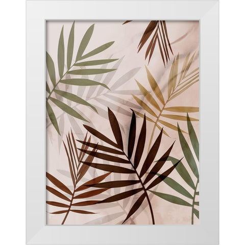 Subdued Leaves II  White Modern Wood Framed Art Print by Aria K
