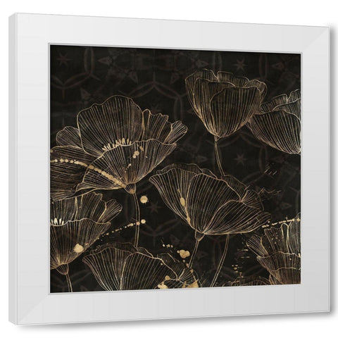 Midnight Blossoms I  White Modern Wood Framed Art Print by Aria K