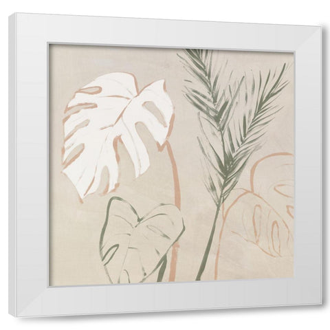 Boho Palms I  White Modern Wood Framed Art Print by Aria K