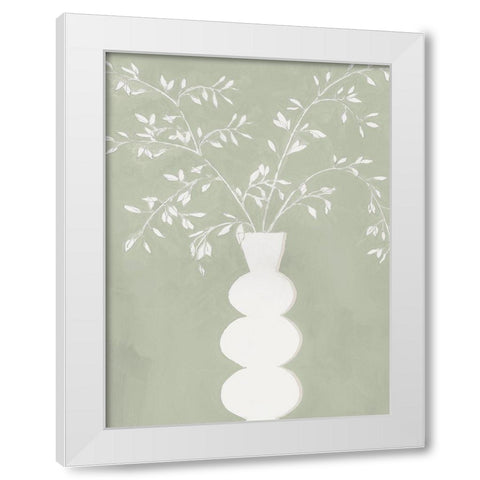 Sage Vase I  White Modern Wood Framed Art Print by Aria K