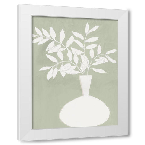 Sage Vase II White Modern Wood Framed Art Print by Aria K