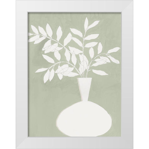 Sage Vase II White Modern Wood Framed Art Print by Aria K