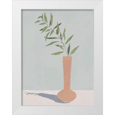 Terracotta Vase I  White Modern Wood Framed Art Print by Aria K
