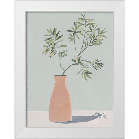 Terracotta Vase II White Modern Wood Framed Art Print by Aria K