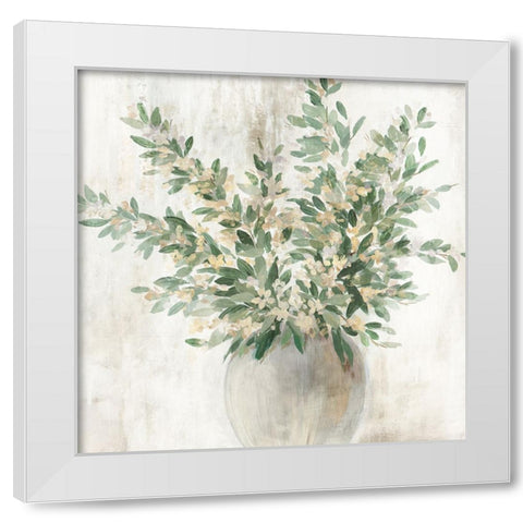 Rustic Green White Modern Wood Framed Art Print by Aria K