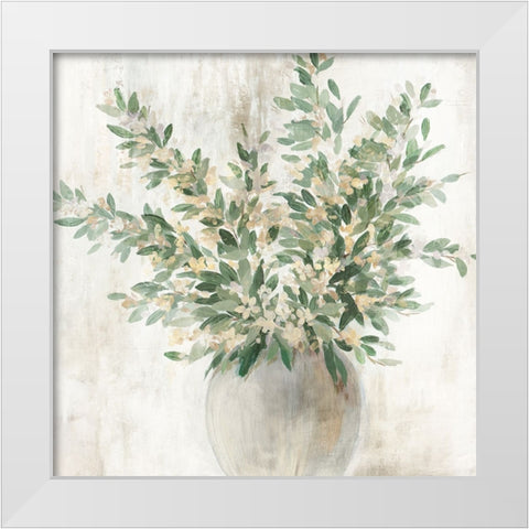 Rustic Green White Modern Wood Framed Art Print by Aria K