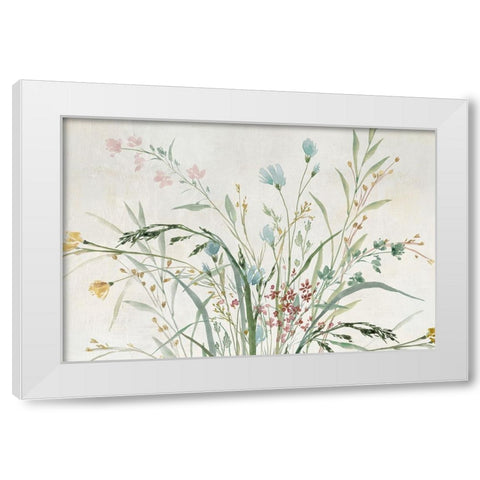 Wild Forest Flowers White Modern Wood Framed Art Print by Aria K