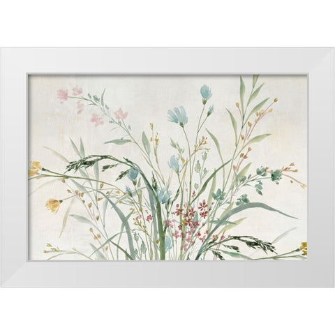Wild Forest Flowers White Modern Wood Framed Art Print by Aria K
